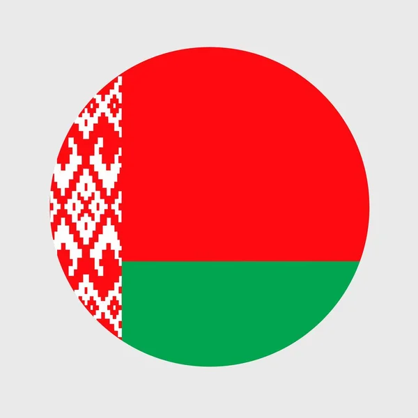 Belarus Bayrağının Düz Mermisinin Vektör Çizimi Resmi Ulusal Bayrak Düğme — Stok Vektör