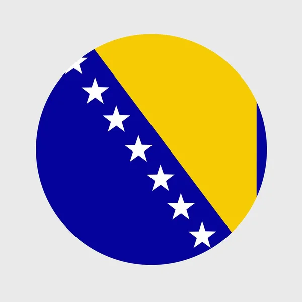 Ilustración Vectorial Forma Redonda Plana Bandera Bosnia Herzegovina Bandera Nacional — Archivo Imágenes Vectoriales
