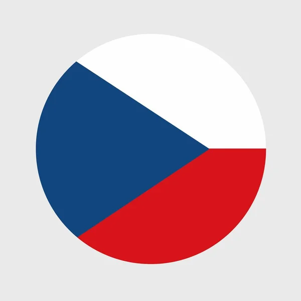 Illustration Vectorielle Forme Ronde Plate Drapeau République Tchèque Drapeau National — Image vectorielle
