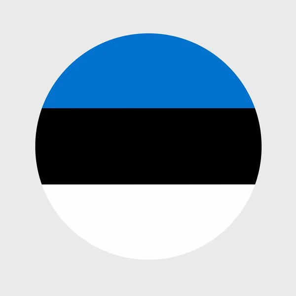 Vektor Ilustrasi Bulat Datar Berbentuk Bendera Estonia Simbol Nasional Resmi - Stok Vektor