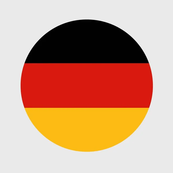 Düz Yuvarlak Alman Bayrağının Vektör Çizimi Resmi Ulusal Bayrak Düğme — Stok Vektör
