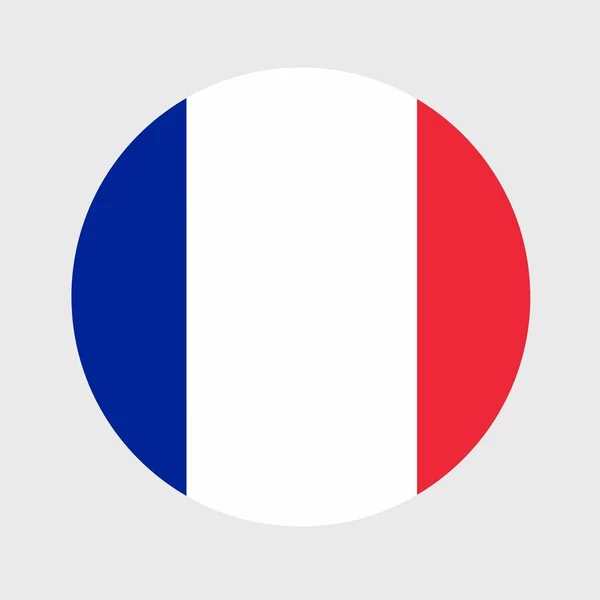 Illustration Vectorielle Forme Ronde Plate Drapeau France Drapeau National Officiel — Image vectorielle