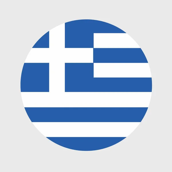 Vector Illustration Flat Shaped Greece Flag Official National Flag Button — Stock Vector