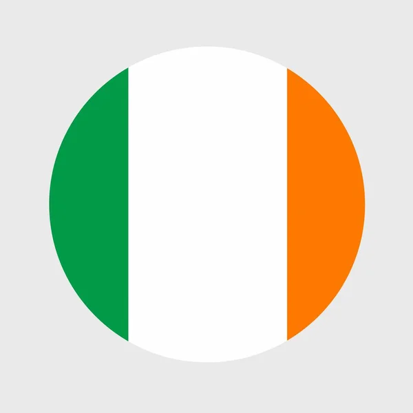 Illustration Vectorielle Forme Ronde Plate Drapeau Irlandais Drapeau National Officiel — Image vectorielle