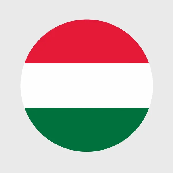 Magyar Zászló Lapos Kerek Formájának Vektorillusztrációja Hivatalos Nemzeti Zászló Gomb — Stock Vector