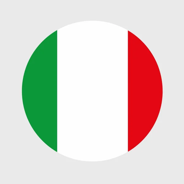 Vektorové Znázornění Plochého Kulatého Tvaru Italské Vlajky Oficiální Národní Vlajka — Stockový vektor