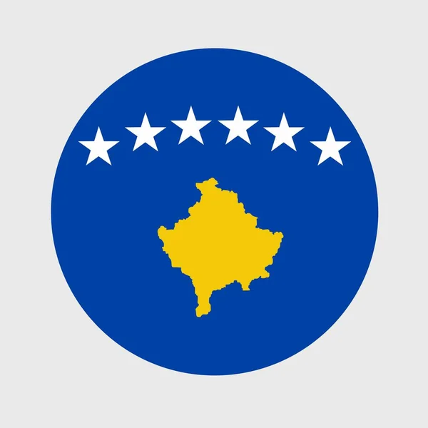 Векторна Ілюстрація Плоскої Круглої Форми Прапора Косово Державний Прапор Формі — стоковий вектор