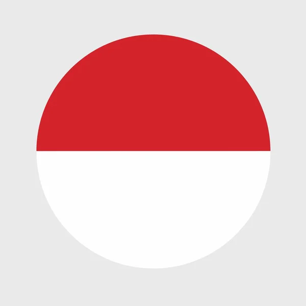 Векторная Иллюстрация Плоской Круглой Формы Флага Монако Государственный Флаг Форме — стоковый вектор