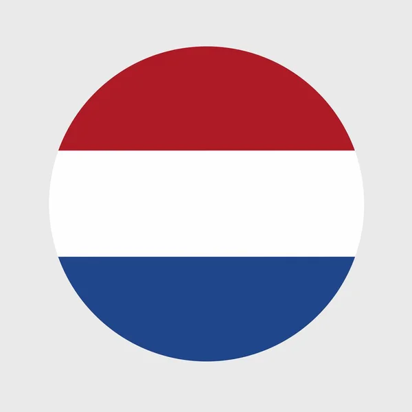 Vektor Illustration Platt Rund Form Nederländerna Flagga Officiella Nationella Flagga — Stock vektor