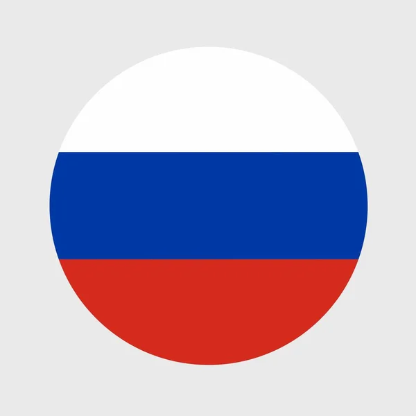 Векторна Ілюстрація Плоскої Круглої Форми Російського Прапора Державний Прапор Формі — стоковий вектор