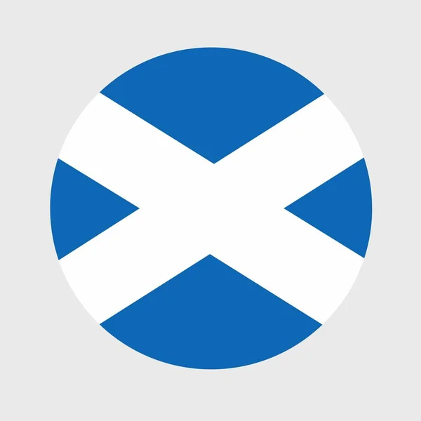 Векторная Иллюстрация Плоской Круглой Формы Флага Шотландии Государственный Флаг Форме — стоковый вектор