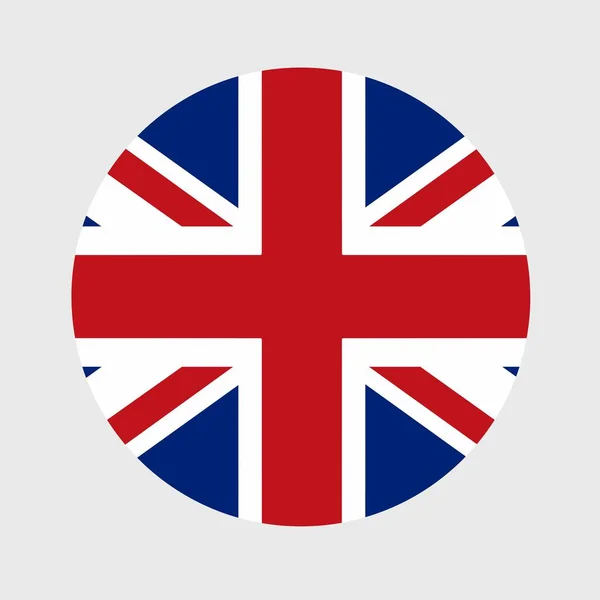 Vektorillustration Einer Flachen Runden Form Der Britischen Oder Britischen Flagge — Stockvektor