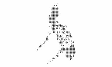 Filipinler nokta biçiminde grunge desenli nokta haritası. Bilgi için yarım ton etkisi olan bir ülke haritasının soyut vektör illüstrasyonuName.