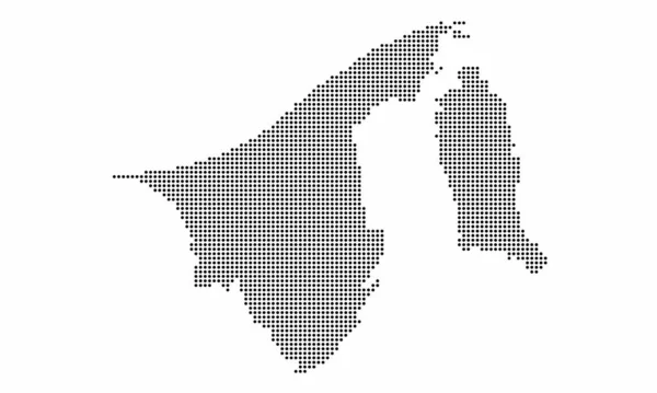 Brunei Carte Pointillés Avec Texture Grunge Style Point Illustration Vectorielle — Image vectorielle