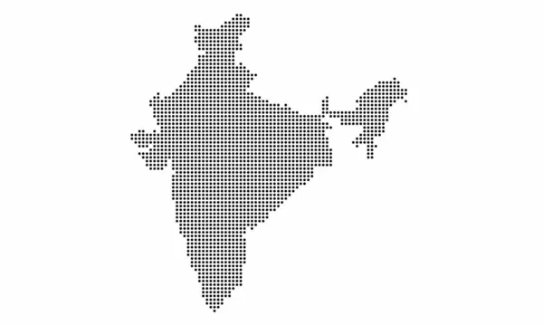 India Mapa Punteado Con Textura Grunge Estilo Punto Ilustración Vectorial — Vector de stock
