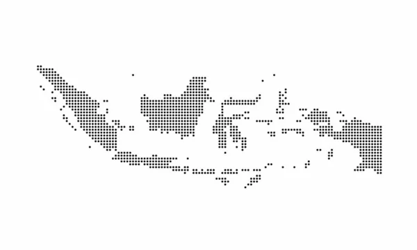 印度尼西亚的点缀地图与粗纹纹理的网点风格 信息图用具有半色调效果的国家地图的矢量抽象图解 — 图库矢量图片