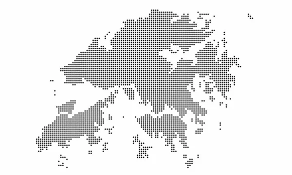 Hong Kong Pontozott Térkép Grunge Textúrával Pont Stílusban Infografika Féltónusú — Stock Vector