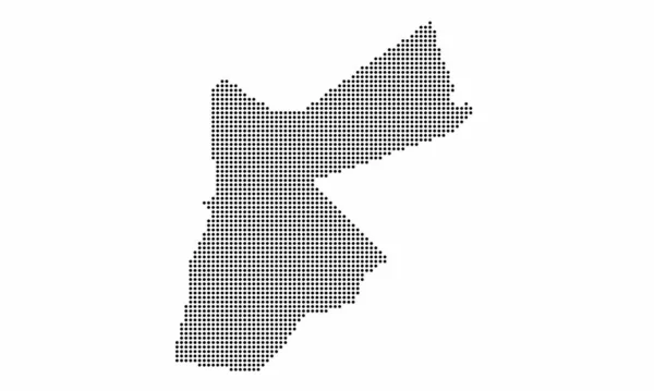 Jordan Mapa Pontilhado Com Textura Grunge Estilo Ponto Ilustração Vetorial — Vetor de Stock