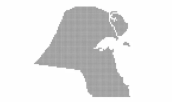 Kuwait Mapa Pontilhado Com Textura Grunge Estilo Ponto Ilustração Vetorial — Vetor de Stock