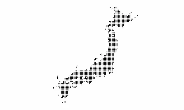 Japão Mapa Pontilhado Com Textura Grunge Estilo Ponto Ilustração Vetorial — Vetor de Stock