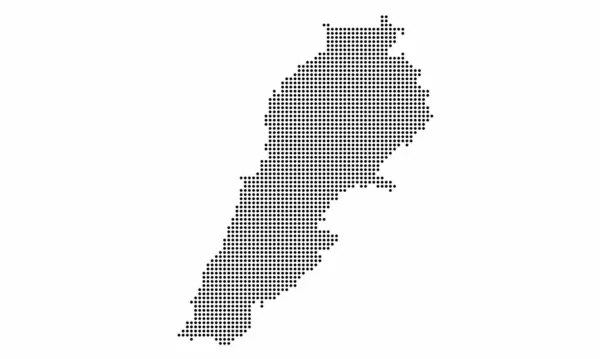 Líbano Mapa Pontilhado Com Textura Grunge Estilo Ponto Ilustração Vetorial — Vetor de Stock