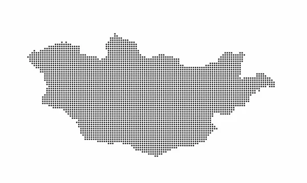 Mongólia Mapa Pontilhado Com Textura Grunge Estilo Ponto Ilustração Vetorial — Vetor de Stock