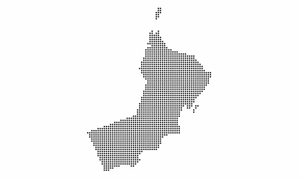 Omã Mapa Pontilhado Com Textura Grunge Estilo Ponto Ilustração Vetorial — Vetor de Stock