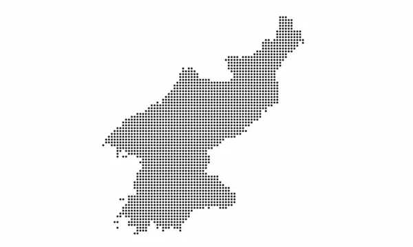 Coreia Norte Mapa Pontilhado Com Textura Grunge Estilo Ponto Ilustração — Vetor de Stock