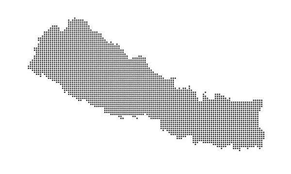 Nepal Mapa Pontilhado Com Textura Grunge Estilo Ponto Ilustração Vetorial — Vetor de Stock