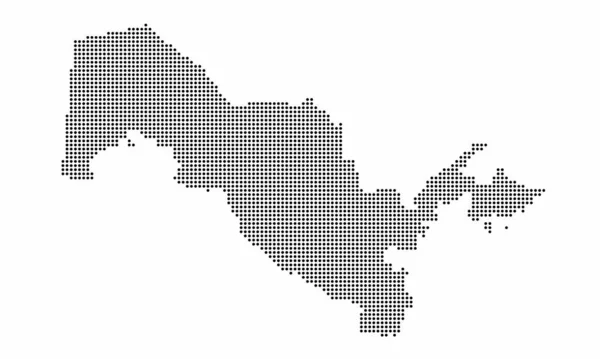 Ouzbékistan Carte Pointillés Avec Texture Grunge Style Point Illustration Vectorielle — Image vectorielle