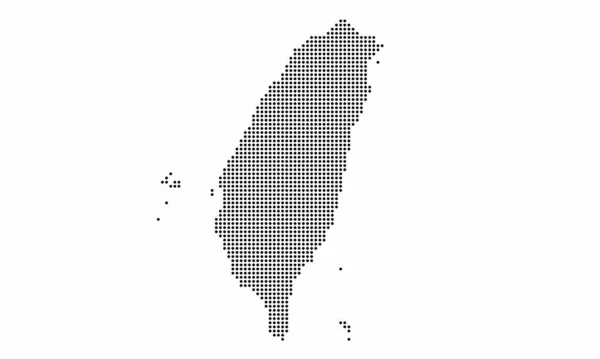 Taiwan Mapa Pontilhado Com Textura Grunge Estilo Ponto Ilustração Vetorial — Vetor de Stock