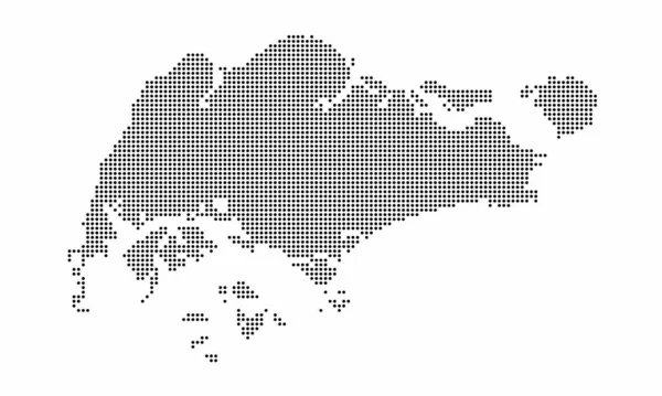 Mapa Pontilhado Singapura Com Textura Grunge Estilo Ponto Ilustração Vetorial — Vetor de Stock
