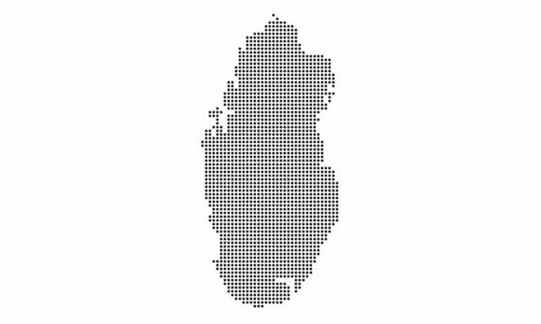 Qatar Mapa Pontilhado Com Textura Grunge Estilo Ponto Ilustração Vetorial — Vetor de Stock