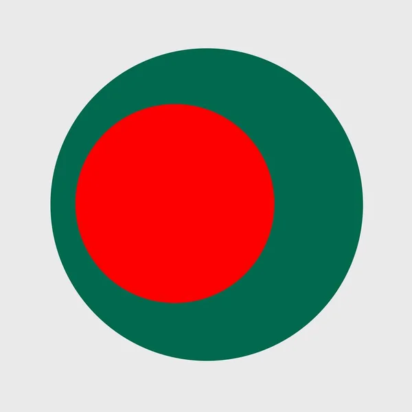 Vector Illustration Flat Shaped Bangladesh Flag Official National Flag Button — Stock Vector