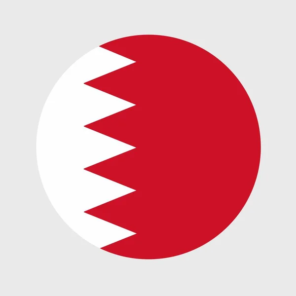 Illustrazione Vettoriale Della Forma Rotonda Piatta Della Bandiera Del Bahrein — Vettoriale Stock