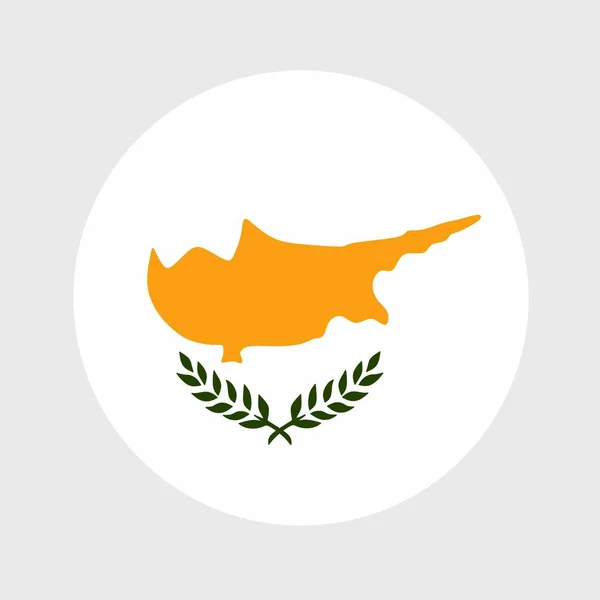 Εικονογράφηση Διάνυσμα Επίπεδου Στρογγυλού Σχήματος Της Κυπριακής Σημαίας Επίσημη Εθνική — Διανυσματικό Αρχείο