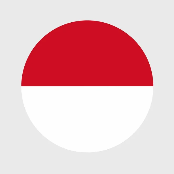 Візуальне Зображення Плоскої Круглої Форми Прапора Індонезії Державний Прапор Формі — стоковий вектор