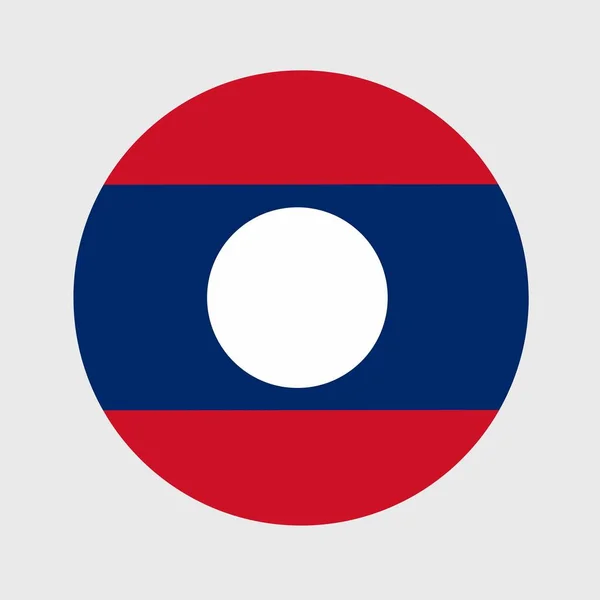 Vektor Illustration Platt Rund Form Laos Flagga Officiella Nationella Flagga — Stock vektor