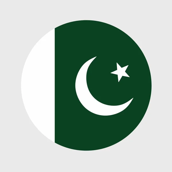 巴基斯坦国旗扁平圆形的矢量图解 官方国旗的按钮图标形状 — 图库矢量图片