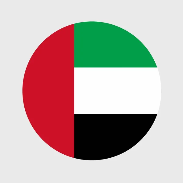 Ilustração Vetorial Forma Plana Redonda Bandeira Dos Emirados Árabes Unidos — Vetor de Stock