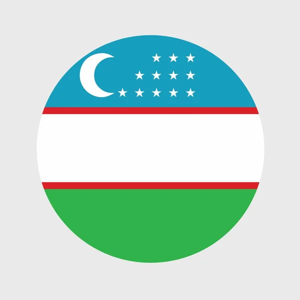 Özbekistan Bayrağı Şeklinde Düz Merminin Vektör Çizimi Resmi Ulusal Bayrak — Stok Vektör
