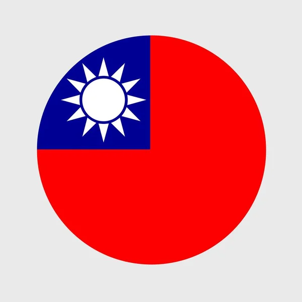 Εικονογράφηση Διάνυσμα Επίπεδη Στρογγυλό Σχήμα Της Σημαίας Της Ταϊβάν Επίσημη — Διανυσματικό Αρχείο