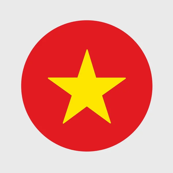 越南国旗扁平圆形的矢量图解 官方国旗的按钮图标形状 — 图库矢量图片