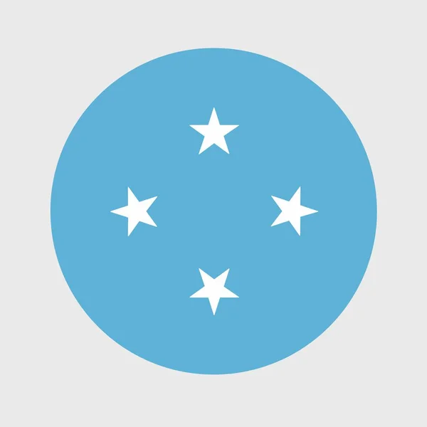 密克罗尼西亚国旗扁平圆形的矢量图解 官方国旗的按钮图标形状 — 图库矢量图片