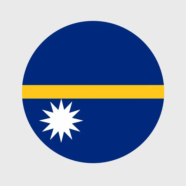 Ilustración Vectorial Forma Plana Redonda Bandera Nauru Bandera Nacional Oficial — Archivo Imágenes Vectoriales