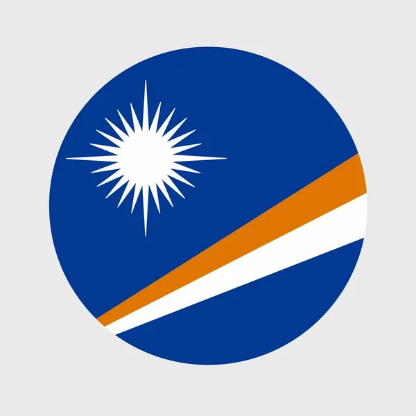 Vektorové Znázornění Plochého Kulatého Tvaru Vlajky Marshallových Ostrovů Oficiální Národní — Stockový vektor