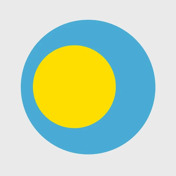 Векторная Иллюстрация Плоской Круглой Формы Флага Палау Государственный Флаг Форме — стоковый вектор