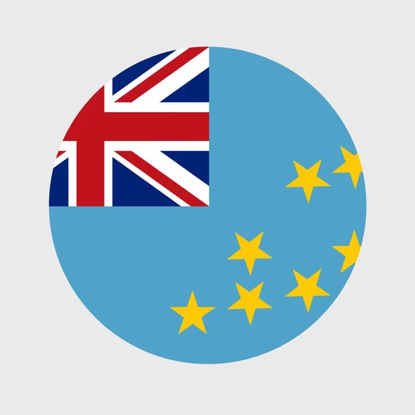 Tuvalu Zászló Alakú Lapos Kerek Vektor Illusztráció Hivatalos Nemzeti Zászló — Stock Vector