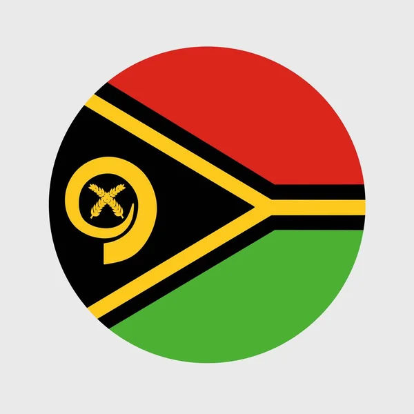 Візуалізація Плоскої Круглої Форми Прапора Вануату Державний Прапор Формі Кнопки — стоковий вектор
