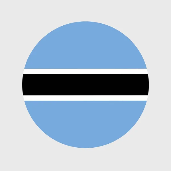Vektor Ilustrasi Bulat Datar Berbentuk Bendera Botswana Simbol Nasional Resmi - Stok Vektor